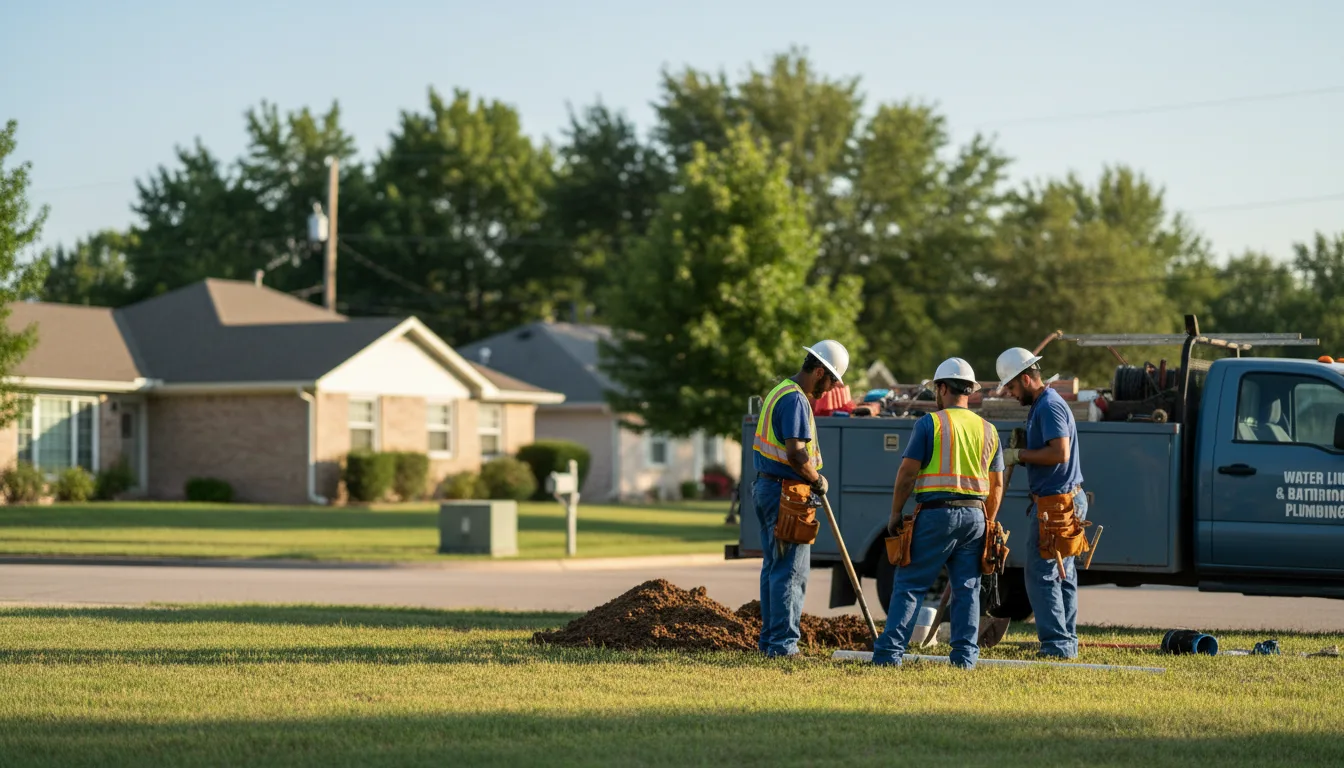 Residential water line and bathroom plumbing service in Dennis, TX